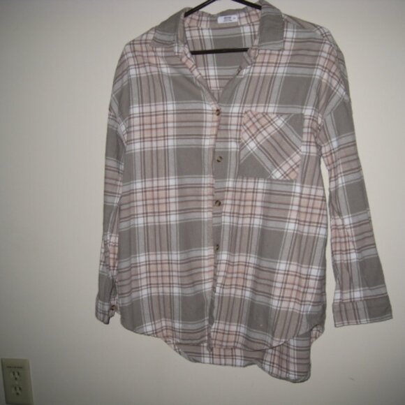 Ardene 100% Cotton Plaid Flannel Shirt M - Picture 2 of 14